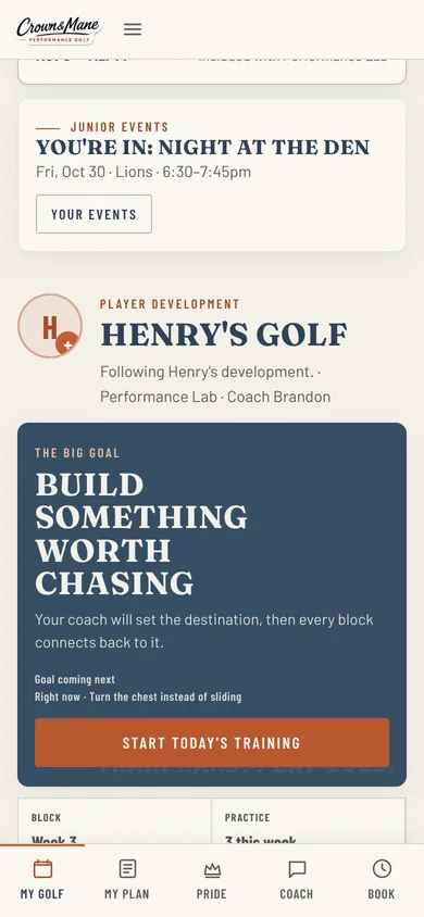The parent home screen